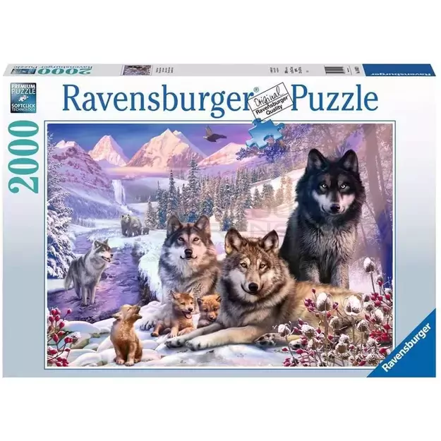 Puzzle 2000 Wolves in the Snow - RAVENSBURGER dėlionė