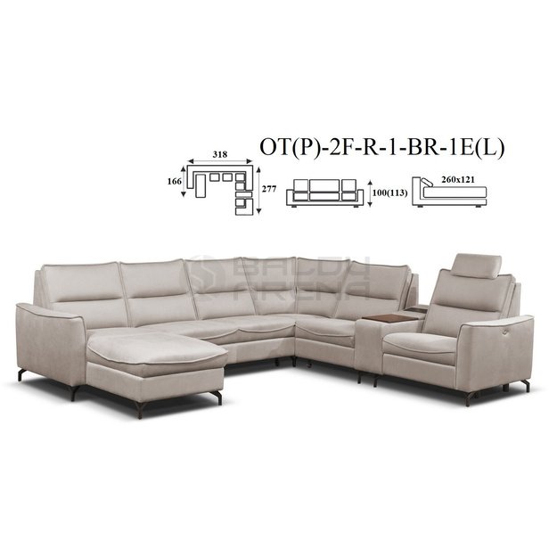  Kampas su reglainerio mechanizmu Cristal 1E(P)-BRLUX-1-R-2F-OT(L) 