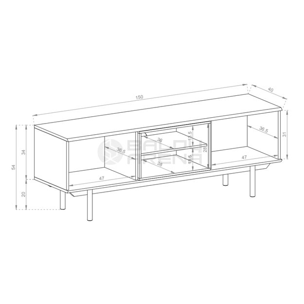 TV spintelė Bainox IRTV150