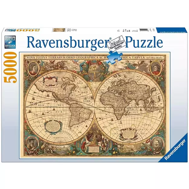 Puzzle 5000 Antique World Map - RAVENSBURGER dėlionė