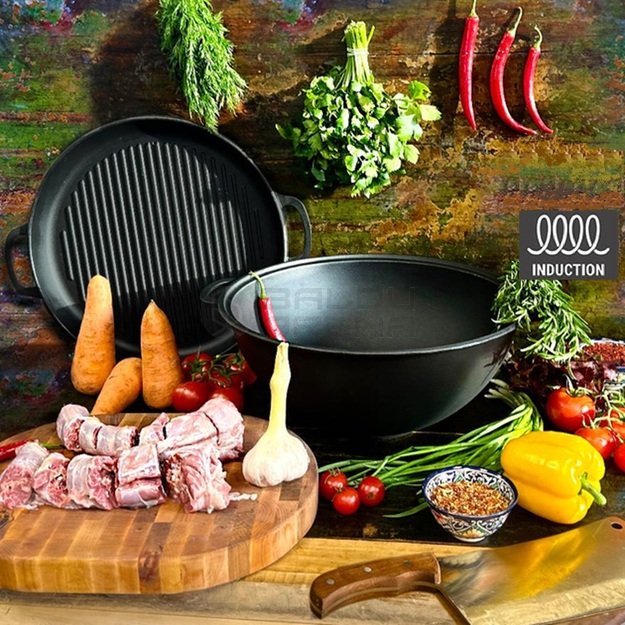 Kazanas 15l su ketaus Grill dangčiu keptuvė