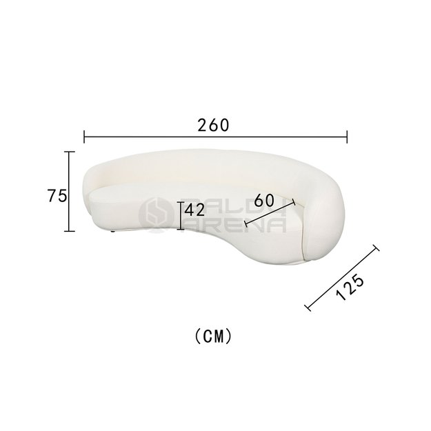 Sofa NUA N77-1 balta, 260x125x75 cm