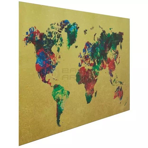 Stiklinis paveikslas Metallic Colourful Map 150x100cm